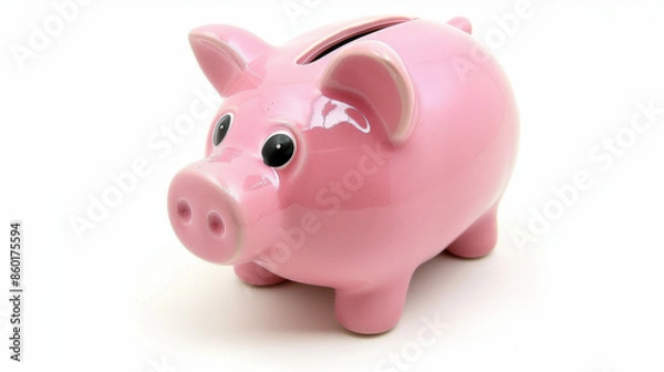 Fototapeta Use a piggy bank to save money for financial security and personal expenses.