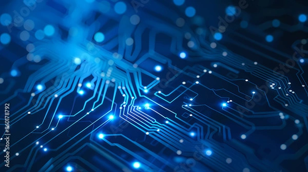 Fototapeta Artificial Intelligence: Abstract Digital Motherboard