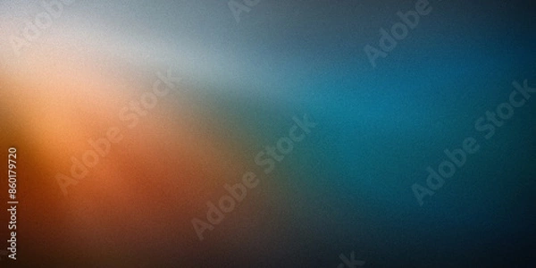 Fototapeta Soft gradient background transitioning from warm orange to cool blue tones, creating a smooth and calming effect. Perfect for use in digital designs, presentations, and as a stylish backdrop