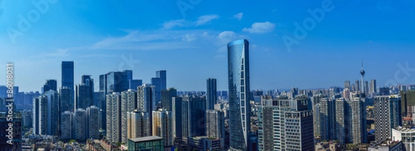 Obraz CHENGDU,CHINA - May 2,2015:city panorama of chengdu,china.One of