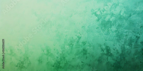 Fototapeta Gradient background with noisy texture moving from emerald green to light green, offering a fresh and natural atmosphere, suitable for eco-friendly products or outdoor gear