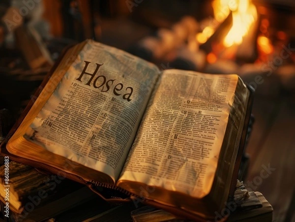 Obraz Serene Portrait of Open BibleHosea Unveiled, Symbolizing Forgiveness