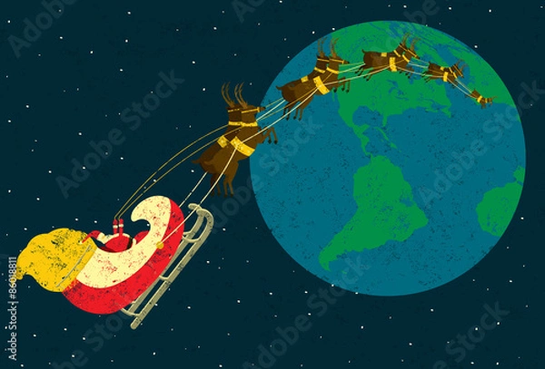 Obraz Santa delivering presents