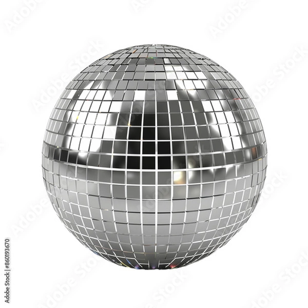 Fototapeta Disco Ball isolated cutout object on transparent background., png file