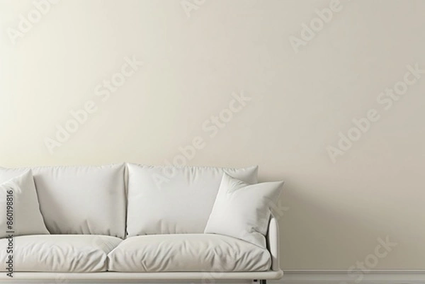 Obraz White Sofa Against a Minimalist Wall
