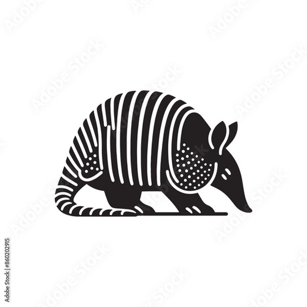 Fototapeta Simplistic Armadillo silhouette for versatile art - Armadillo black vector
