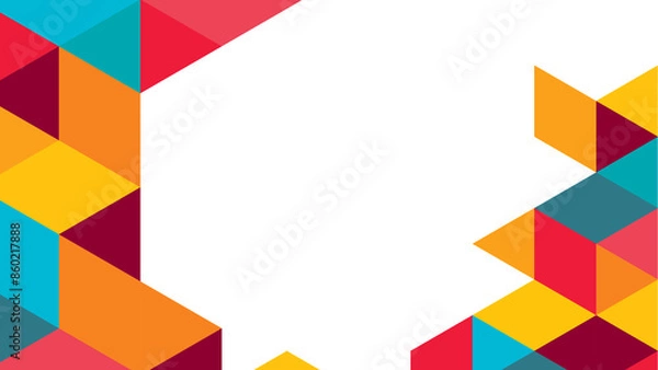 Fototapeta corporate geomatric shapes with white background design
