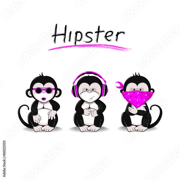 Fototapeta Hipster monkey