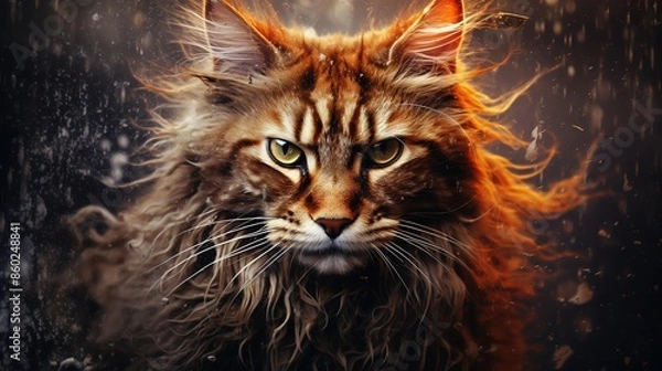 Obraz A very beautiful and excellent photo (wallpaper) of a cat that can be used as a background