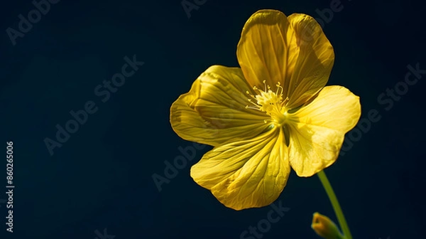 Fototapeta Yellow flower with smooth background : Generative AI