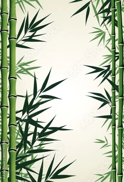 Fototapeta Graceful bamboo stems, minimalist and zen-inspired harmony and resilience. Meditation, nature, wellness, and sustainable living concepts. Verdant Tranquility: Embrace the Serenity of Bamboo's Grace