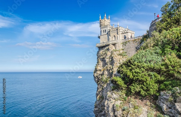 Obraz old castle over the sea