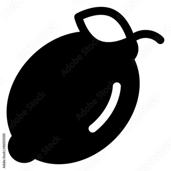 Fototapeta lemon  glyph  icon vector illustration isolated on white background