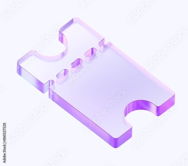 Obraz coupon icon with colorful gradient. 3d rendering illustration for graphic design, ui ux design, presentation or background. shape with glass effect	