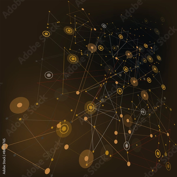 Obraz social network background in yellow, communication background