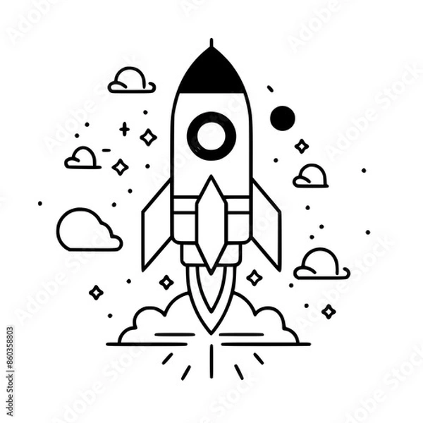 Fototapeta Rocket SVG, Rocket PNG, Rocket Clipart, Rocket SVG Cut Files for Cricut, Rocket Ship Svg, Spaceship Svg, Space Shuttle Svg, Rocket dxf, Rocket png, Rocket eps, Rocket vector, Rocket cut files, Spacesh