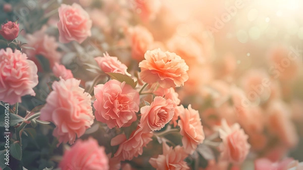 Obraz retro flowers background : Generative AI