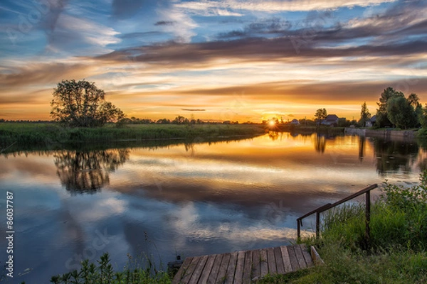 Obraz Закат на реке