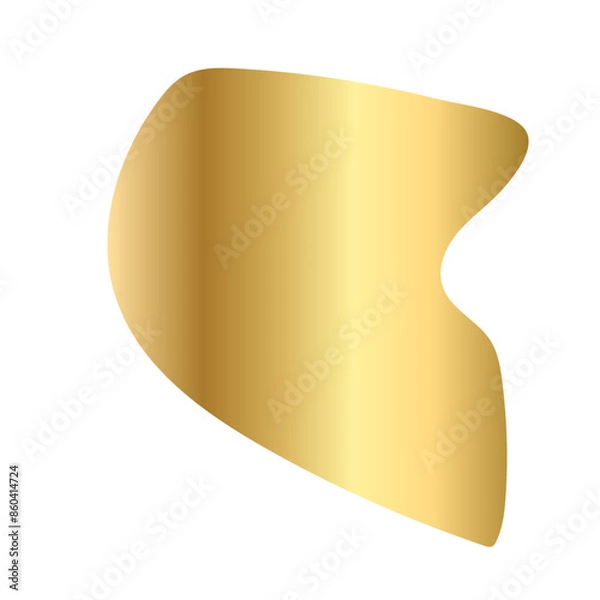 Obraz Liquid Fluid Golden Gradient random organic shapes