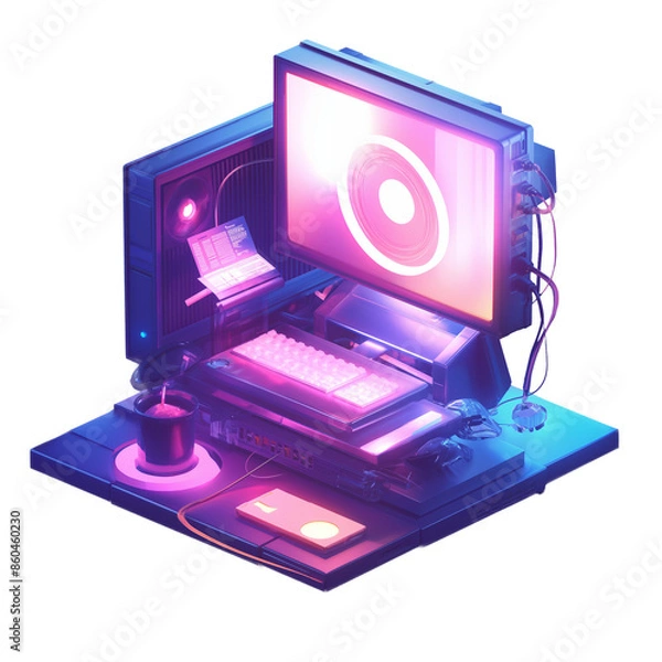 Obraz Cute computer 3D illustration