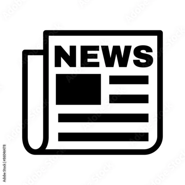 Obraz The news icon. Newspaper symbol. Flat