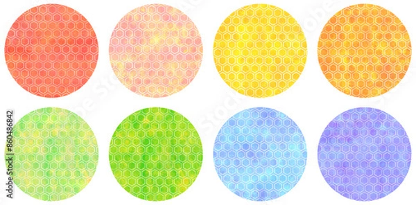 Fototapeta 亀甲 和柄 円形