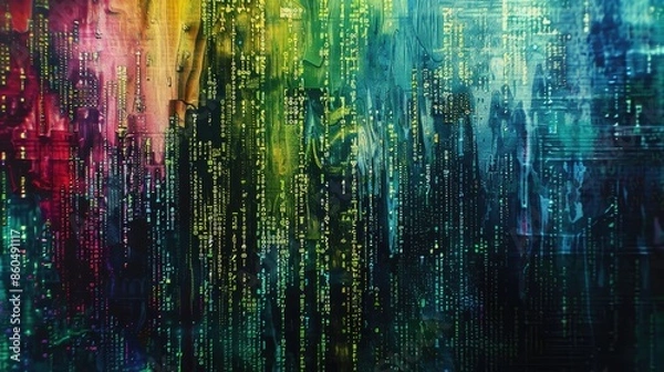 Fototapeta Code programming abstract background. Generative AI
