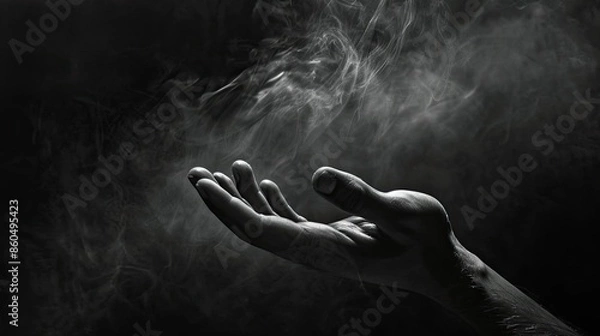 Obraz Hands help dark. Generative AI