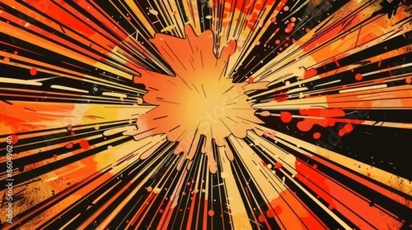 Fototapeta Abstract Orange and Black Explosion