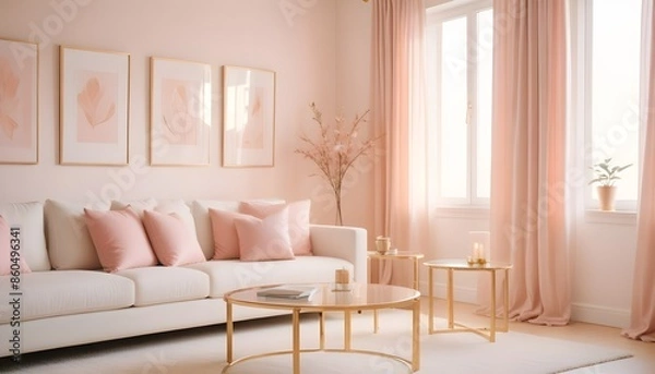 Fototapeta white and gold theme modern interior design