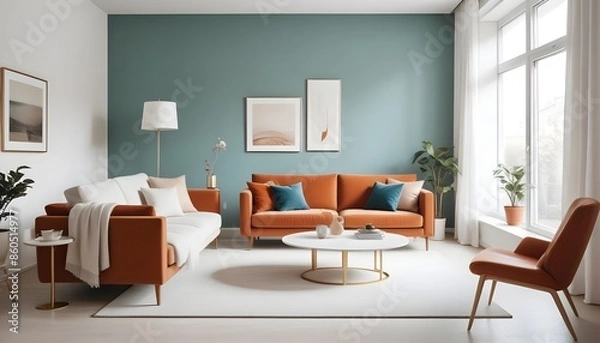 Obraz white and gold theme modern interior design