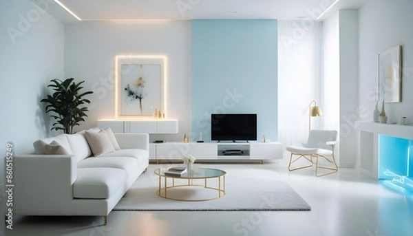 Obraz white and gold theme modern interior design