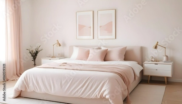Fototapeta white and gold theme modern interior design