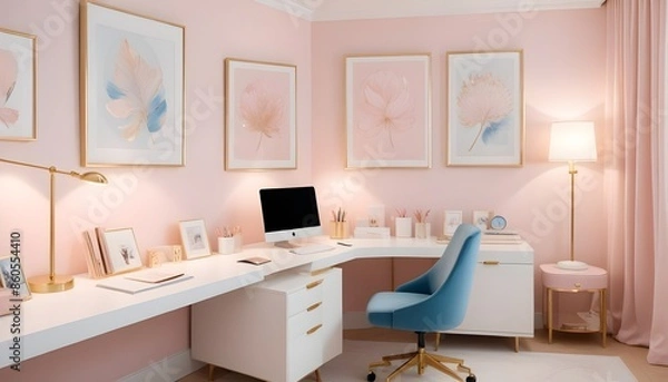 Fototapeta white and gold theme modern interior design