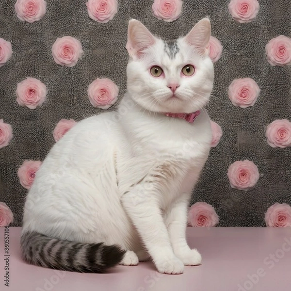 Obraz cat, simple background, AI Art
