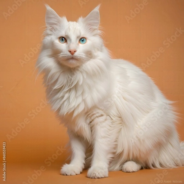 Obraz cat, simple background, AI Art
