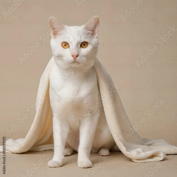 Obraz cat, simple background, AI Art
