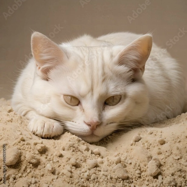 Obraz cat, simple background, AI Art
