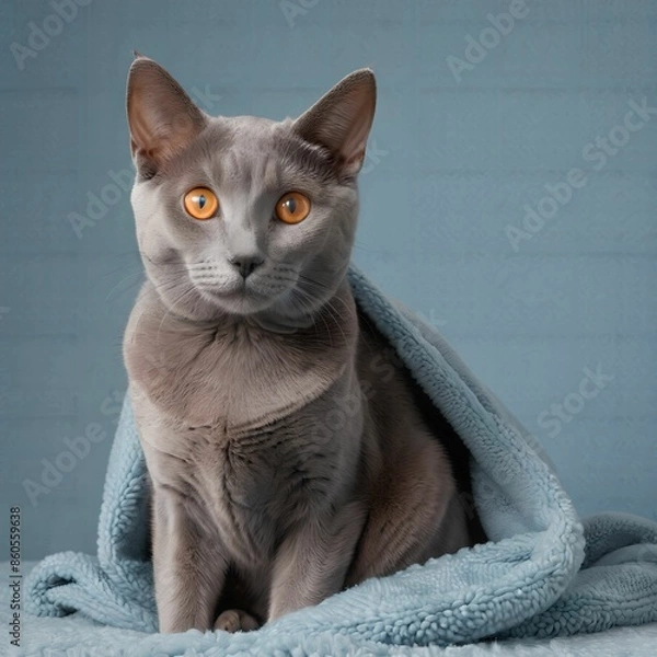 Obraz cat, simple background, AI Art
