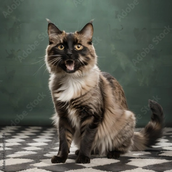 Obraz cat, simple background, AI Art
