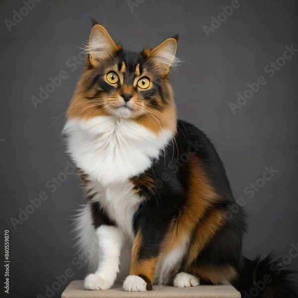 Obraz cat, simple background, AI Art
