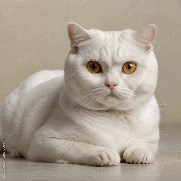 Obraz cat, simple background, AI Art
