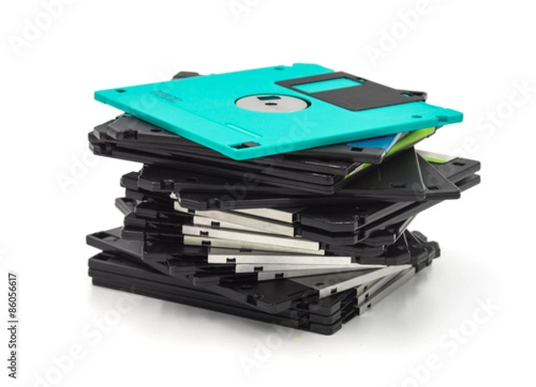 Fototapeta Floppy disk isolated on white background.