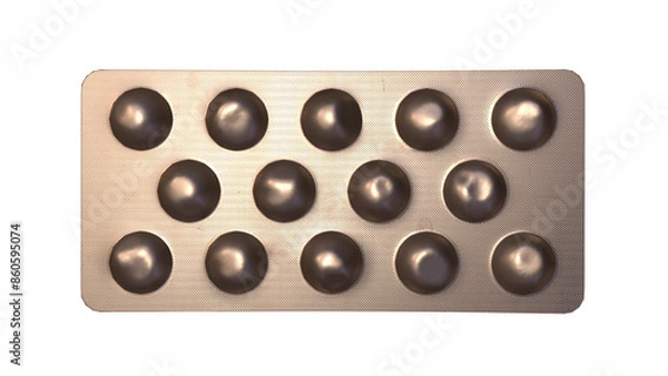 Obraz Pills in Blister Packs - 3d model render