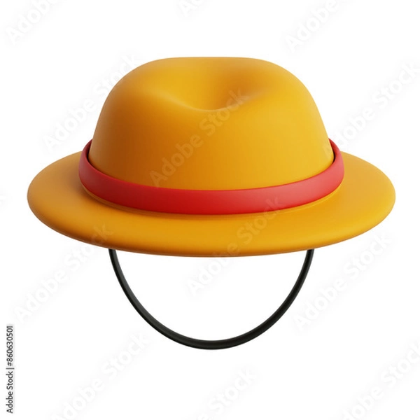Fototapeta straw hat traditional farmer hat accessory 3d icon illustration render design