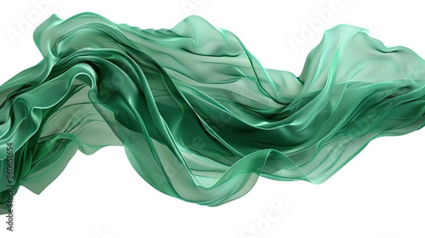 Fototapeta Floating elegant fabrics on a transparent background