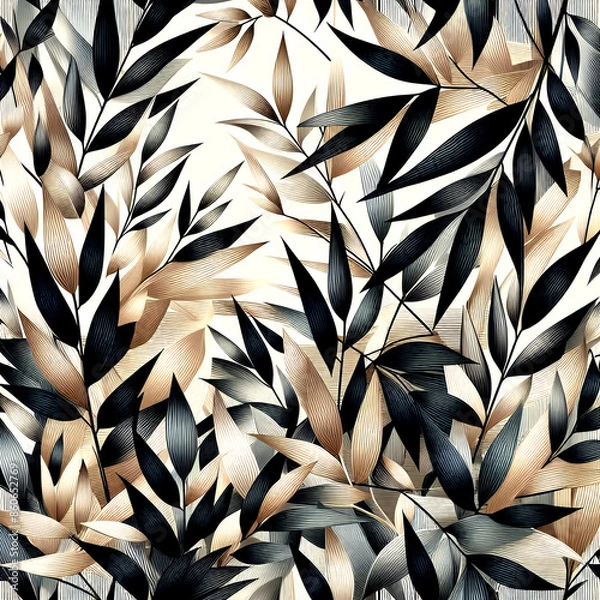 Fototapeta seamless pattern with leaves