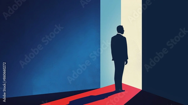 Obraz An illustration of a politician or lobbyist or a representative of a secret shadow government