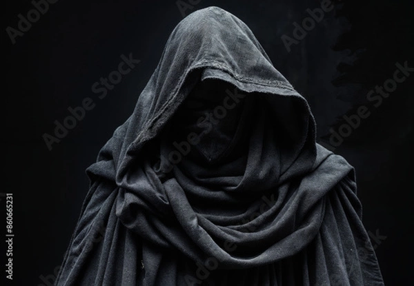 Fototapeta A ghost in the dark with fog