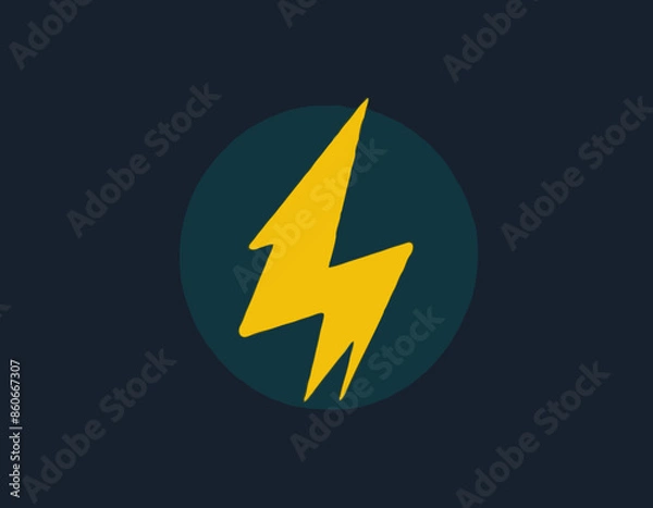 Fototapeta Power - lightning. Icon for design. Easily editable